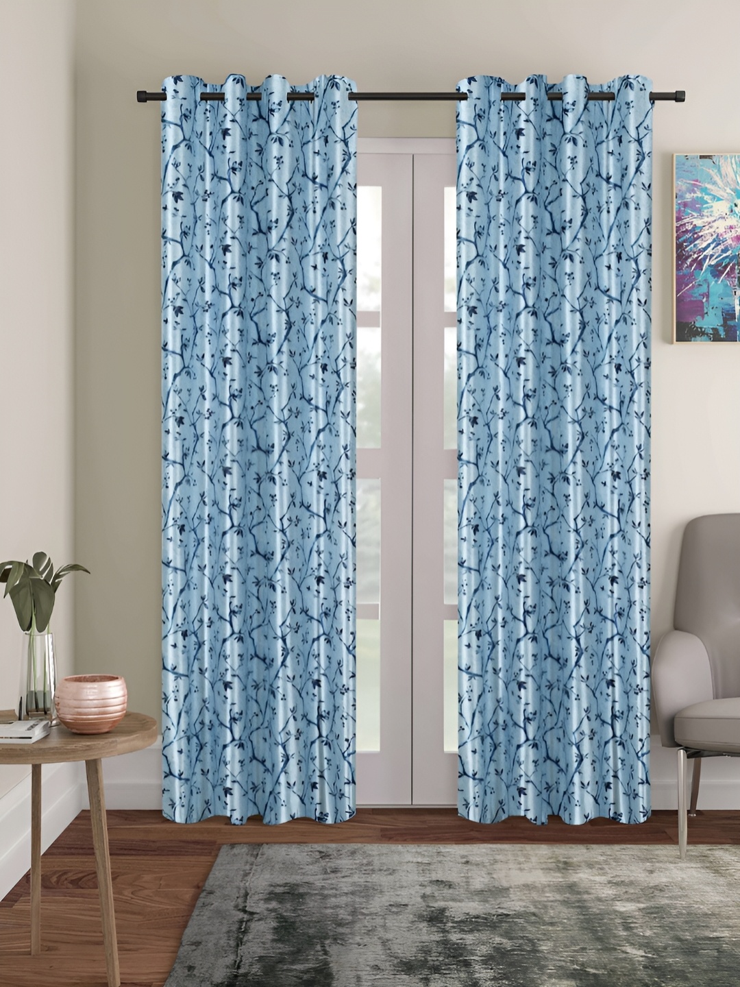 ERIC LONDON Turquoise Blue 2 Pieces Floral Polyester Room Darkening Long Door Curtains
ERIC LONDON Turquoise Blue 2 Pieces Floral Polyester Room Darkening Long Door Curtains