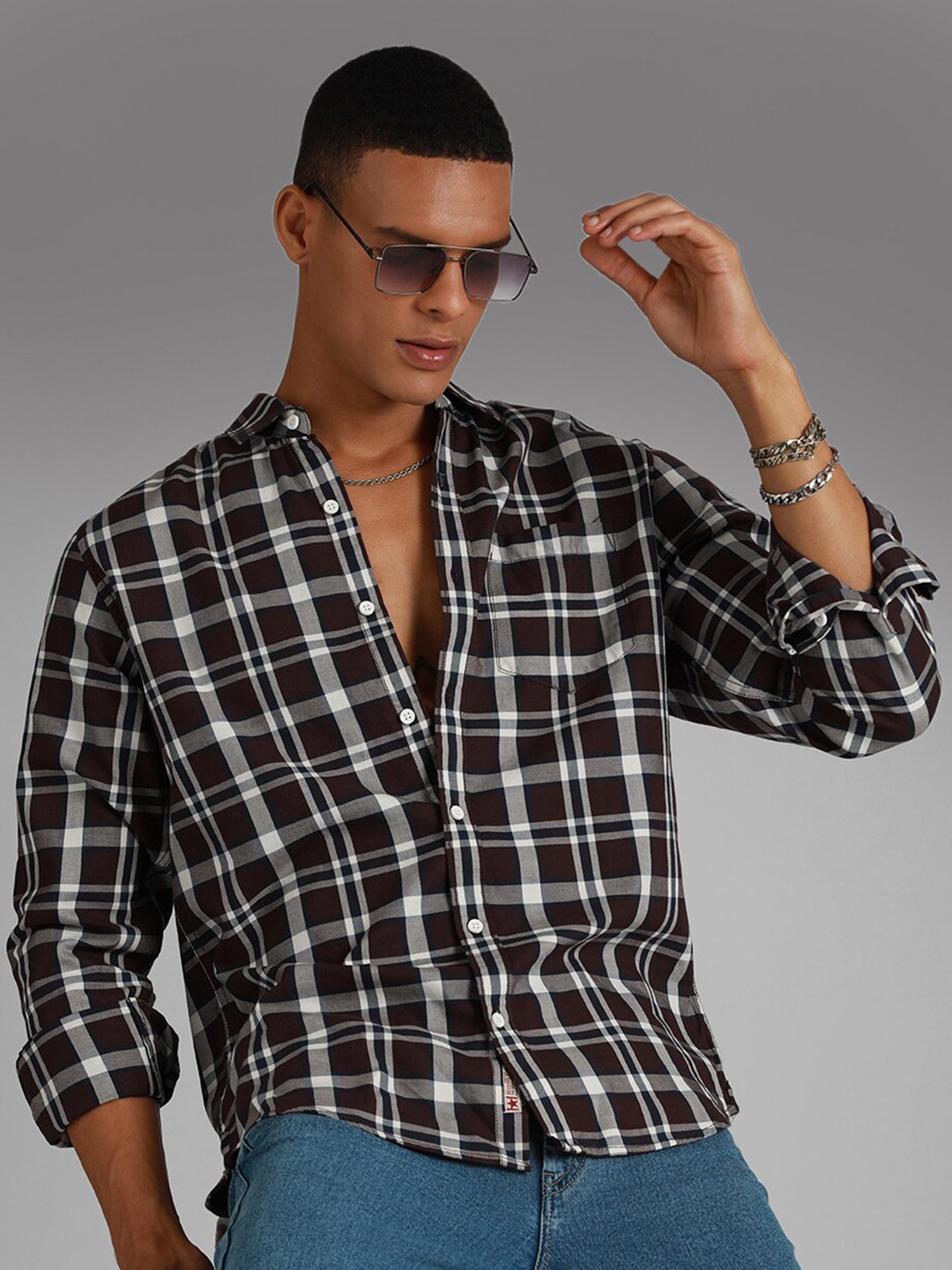 High Star Classic Tartan Checks Spread Collar Long Sleeves Cotton Casual Shirt, Maroon
High Star Classic Tartan Checks Spread Collar Long Sleeves Cotton Casual Shirt, Maroon