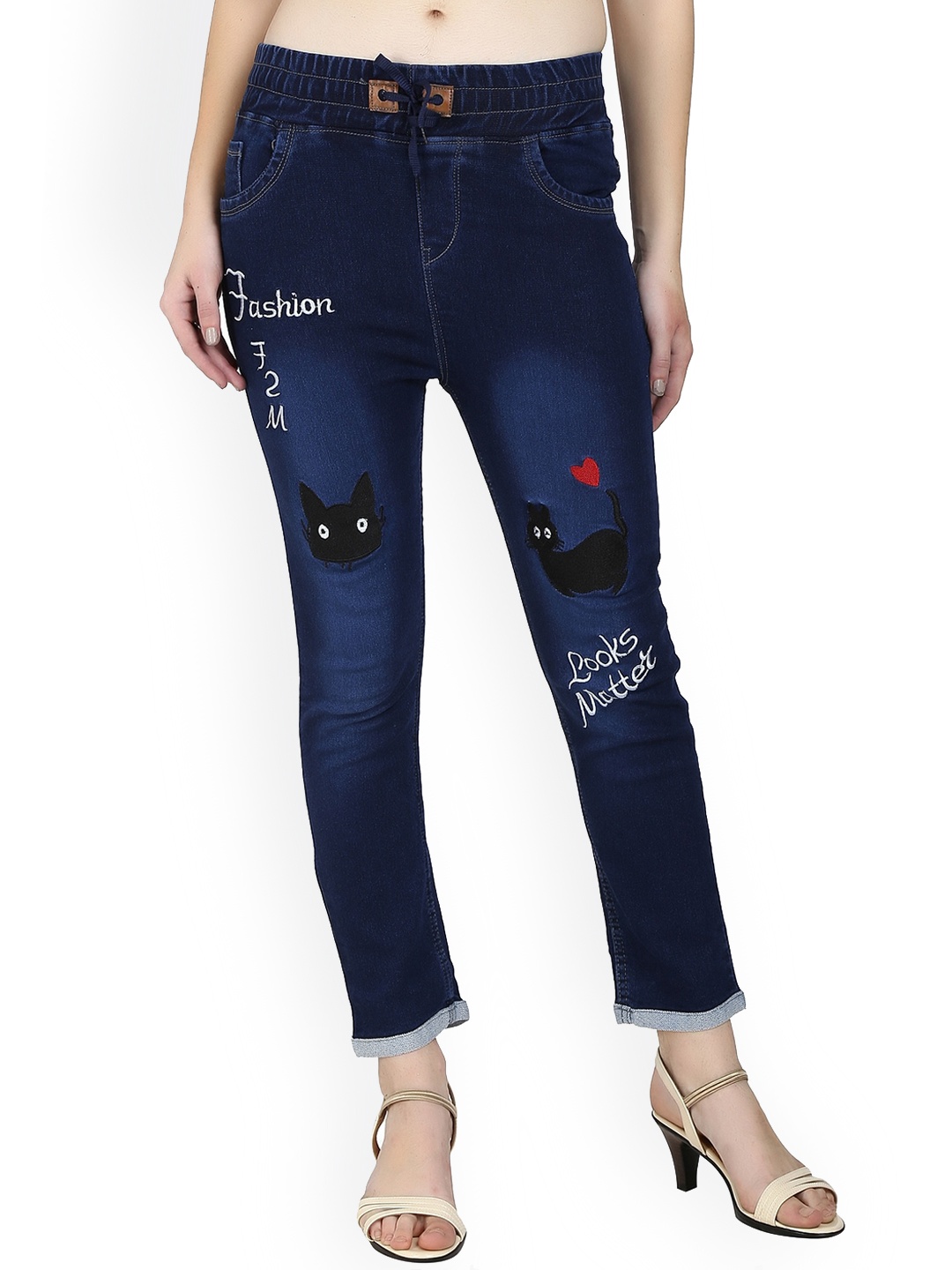 A-Okay Girls Slim Fit High Rise Clean Look Light Fade Embroidered Cotton Jeans, Navy blue
A-Okay Girls Slim Fit High Rise Clean Look Light Fade Embroidered Cotton Jeans, Navy blue