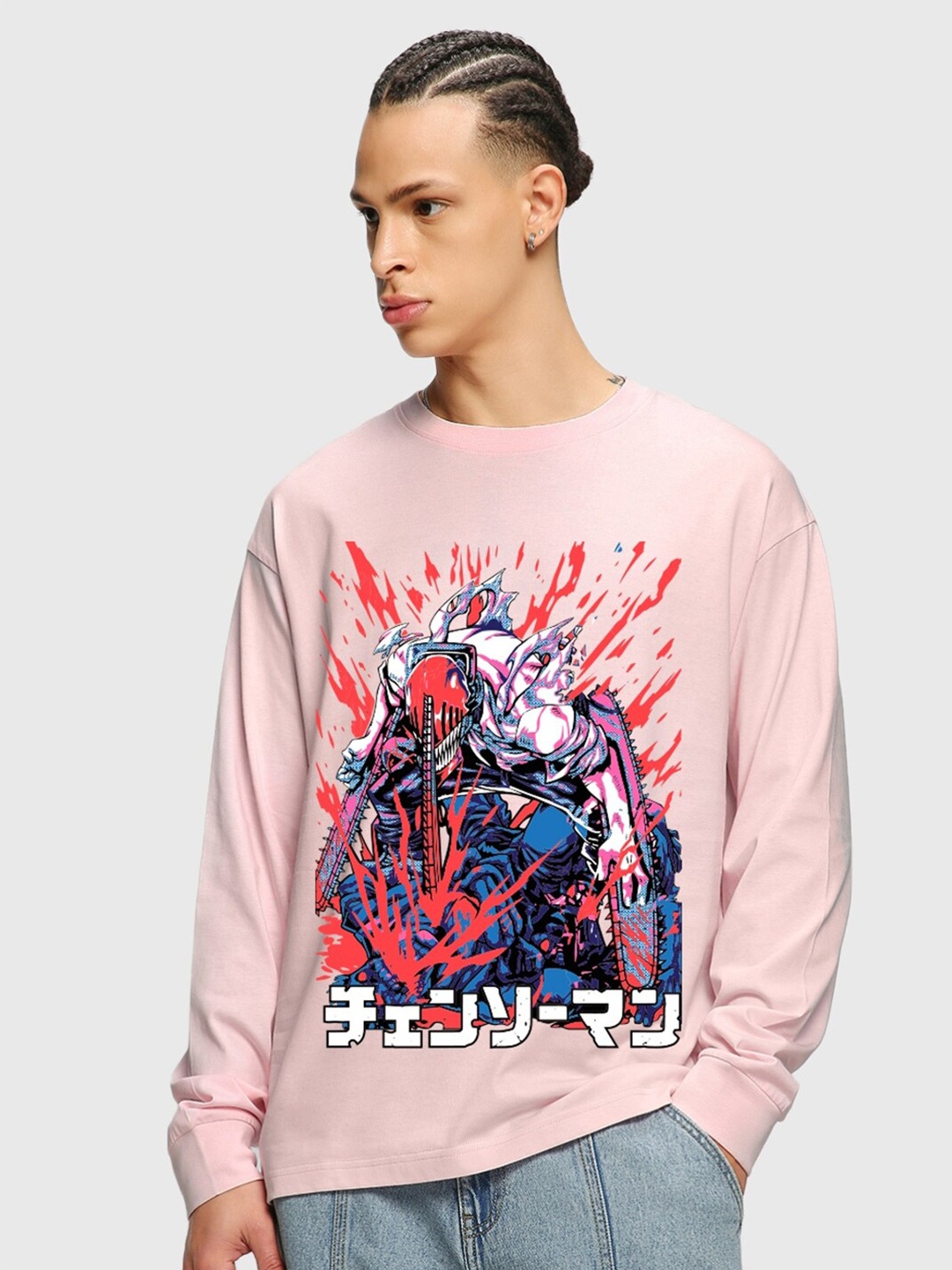 Bewakoof Chainsaw Devil Graphic Printed Drop-Shoulder Sleeves Oversized Cotton T-shirt, Pink
Bewakoof Chainsaw Devil Graphic Printed Drop-Shoulder Sleeves Oversized Cotton T-shirt, Pink