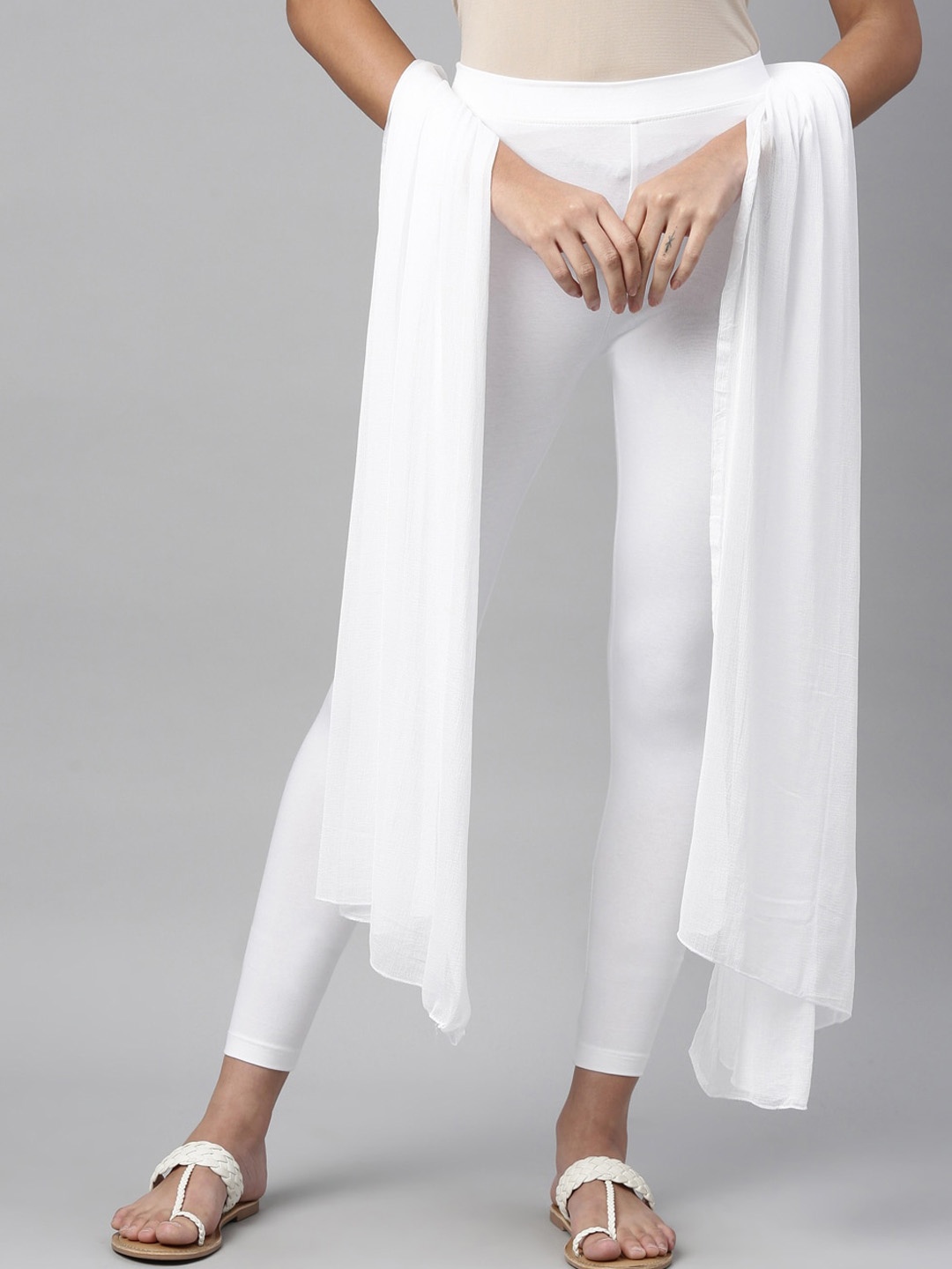 TWIN BIRDS Women Solid Super Stretch Cotton Ankle Length Leggings with dupatta, White
TWIN BIRDS Women Solid Super Stretch Cotton Ankle Length Leggings with dupatta, White