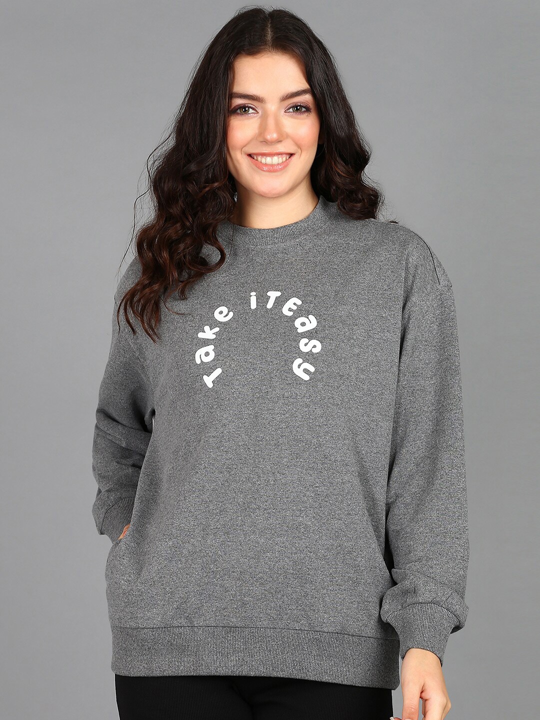 The Roadster Lifestyle Co. Grey Typography Printed Fleece Pullover Sweatshirt
The Roadster Lifestyle Co. Grey Typography Printed Fleece Pullover Sweatshirt
