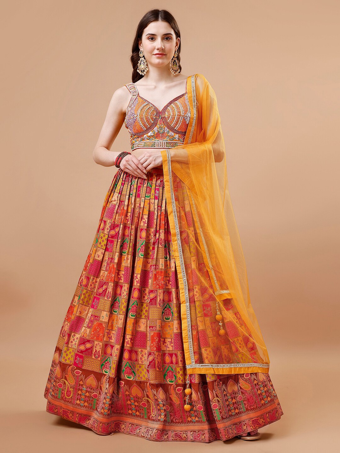 JUST FASHION Embellished Beads & Stones Ready to Wear Lehenga & Blouse With Dupatta, Yellow
JUST FASHION Embellished Beads & Stones Ready to Wear Lehenga & Blouse With Dupatta, Yellow