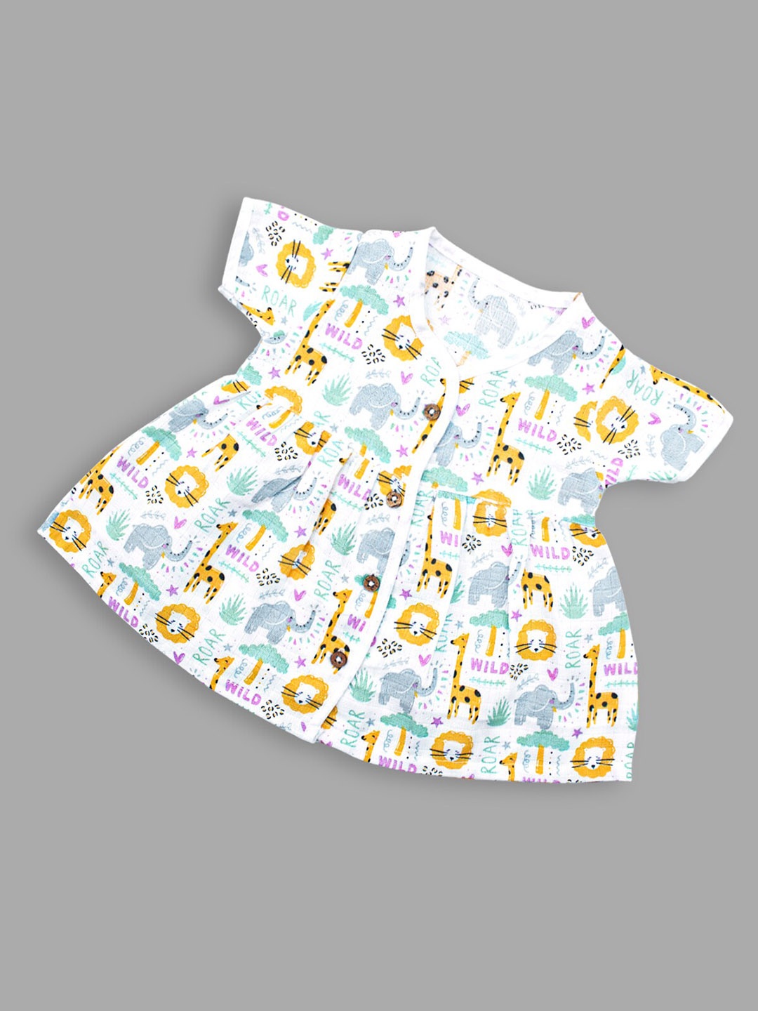 Born Babies Girls Conversational Printed V-Neck Organic Cotton A-Line Dress, White
Born Babies Girls Conversational Printed V-Neck Organic Cotton A-Line Dress, White