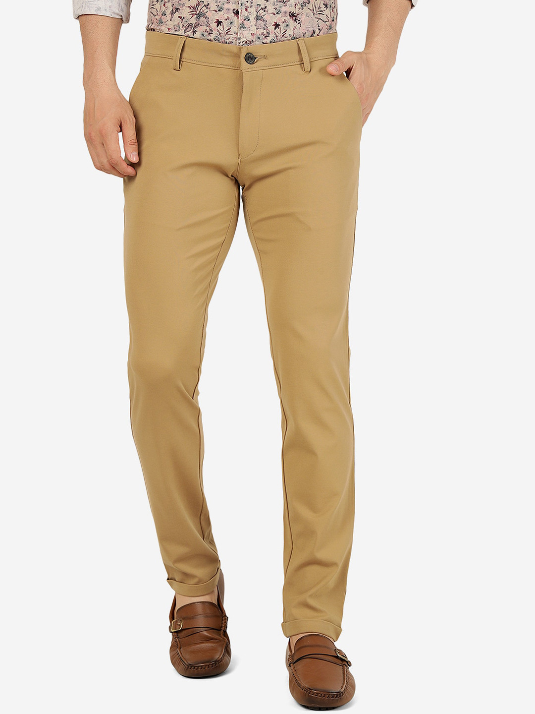 JADE BLUE Men Slim Fit Pure Cotton Chinos Trousers, Khaki
JADE BLUE Men Slim Fit Pure Cotton Chinos Trousers, Khaki