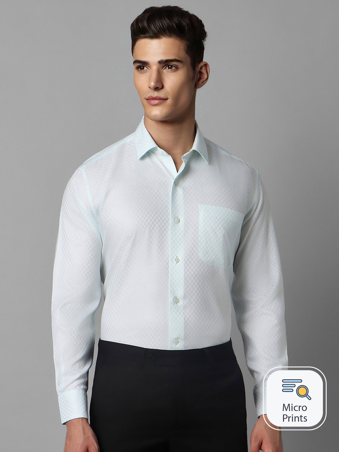 Luxure by Louis Philippe Spread Collar Classic Fit Checked Formal Pure Cotton Shirt, Blue
Luxure by Louis Philippe Spread Collar Classic Fit Checked Formal Pure Cotton Shirt, Blue