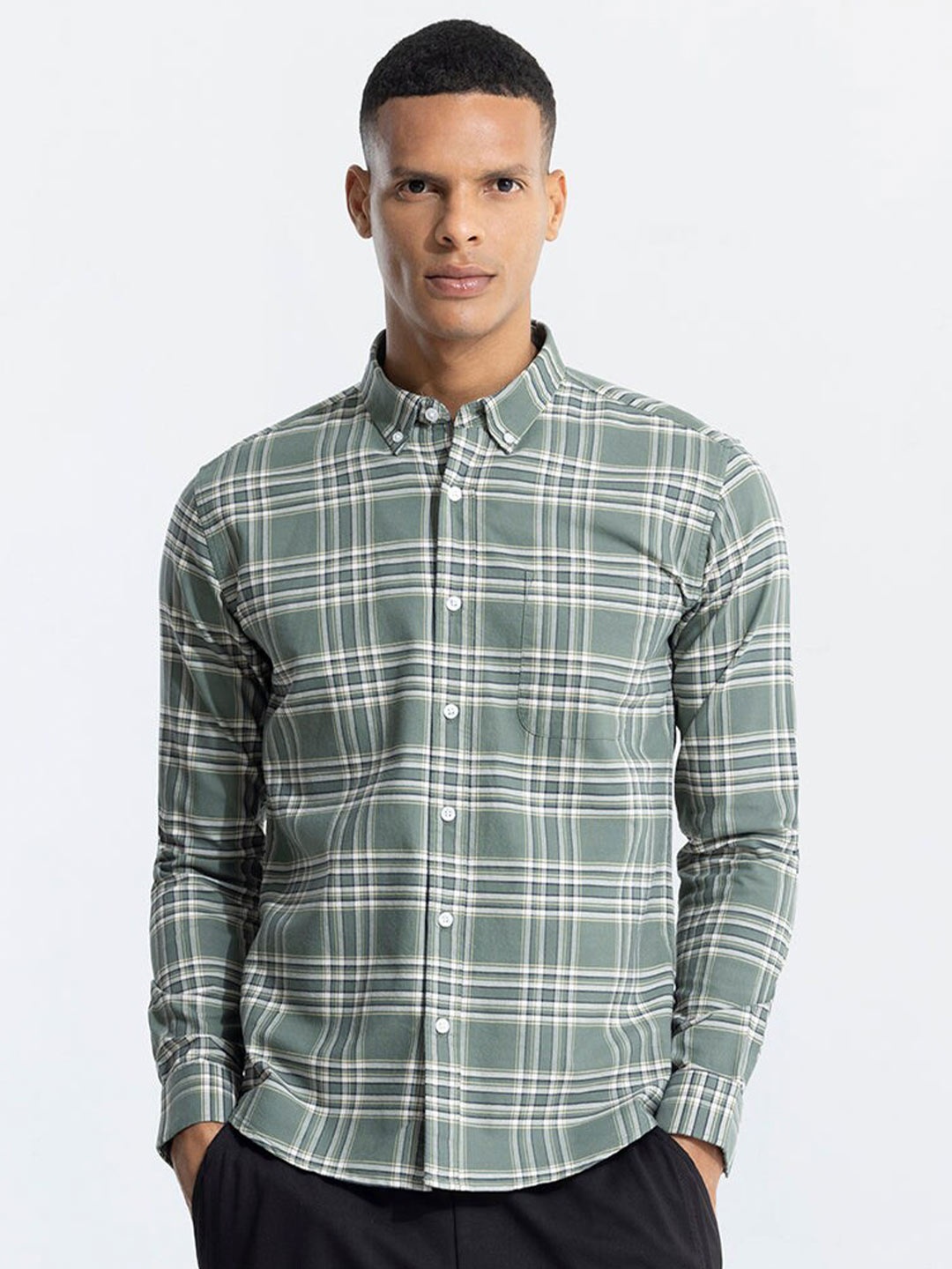 Snitch Green Classic Slim Fit Button Down Collar Tartan Checks Pure Cotton Casual Shirt
Snitch Green Classic Slim Fit Button Down Collar Tartan Checks Pure Cotton Casual Shirt