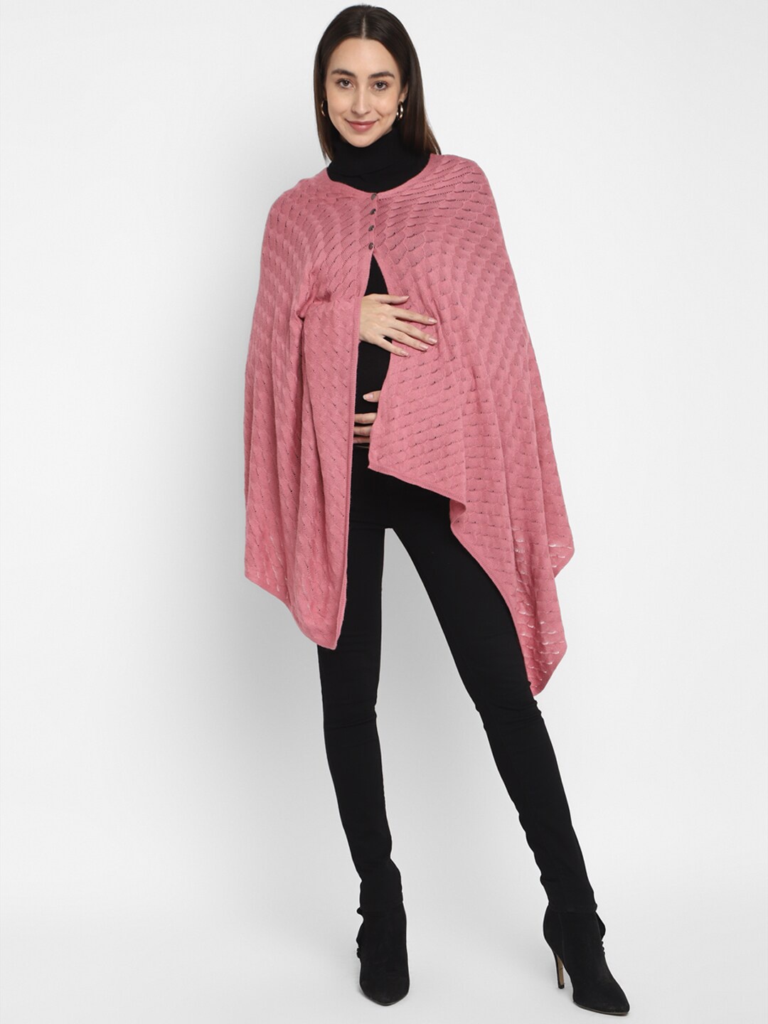 Momsoon Maternity Self Design Women Pink Nursing Scarf