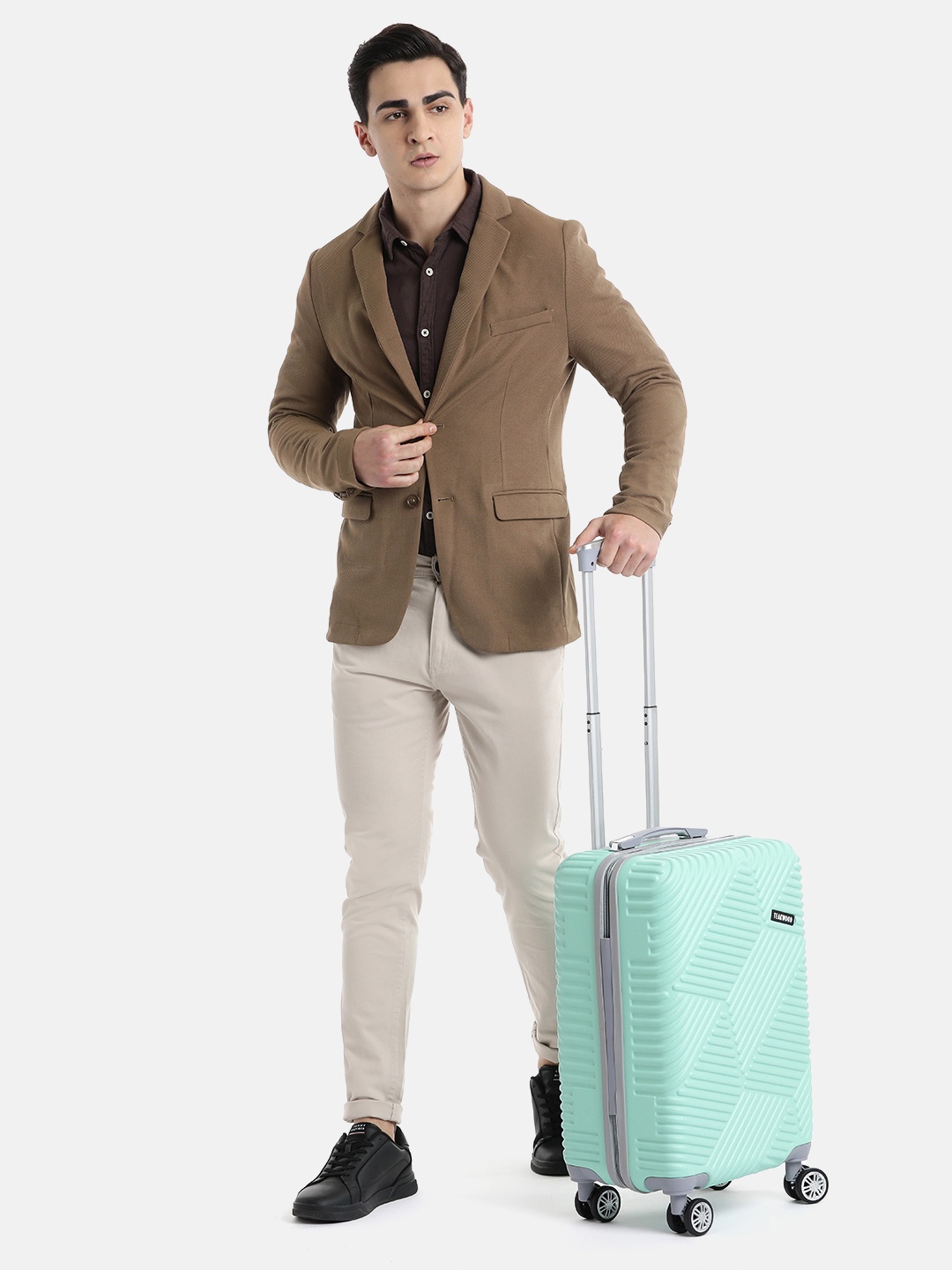 Teakwood Leathers Hexa Textured 360 Degree Rotation Hard Cabin-Sized Trolley Bag 32.2L, Green
Teakwood Leathers Hexa Textured 360 Degree Rotation Hard Cabin-Sized Trolley Bag 32.2L, Green