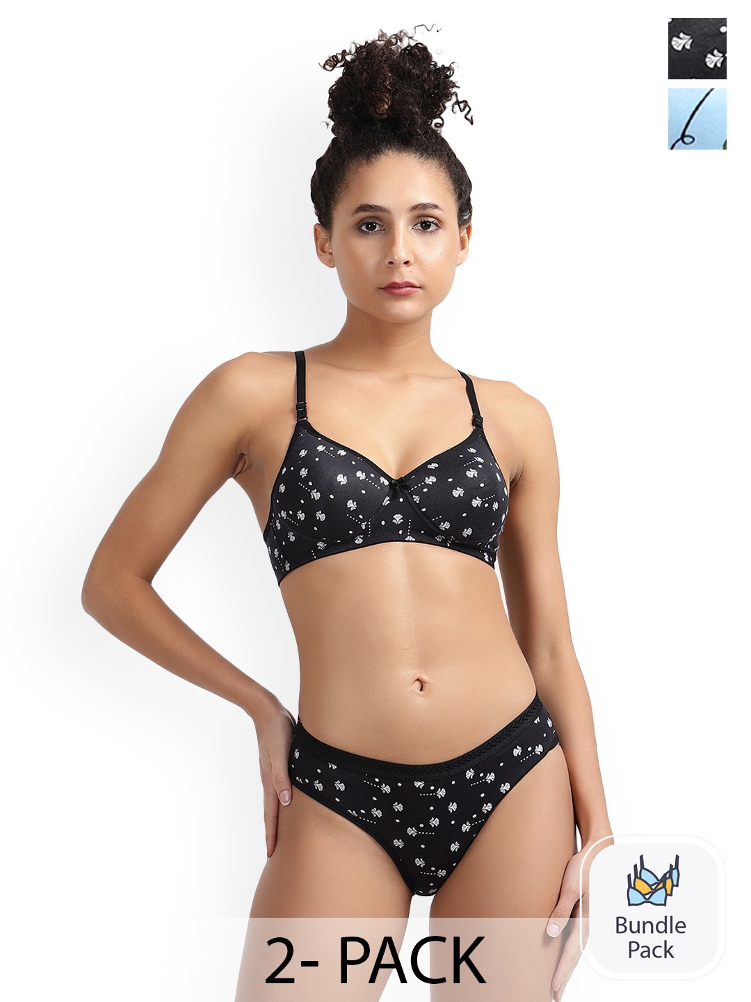 LADYLAND Pack of 2 Floral Printed Cotton Lingerie Set LD0088SKYBLUE+ZOYA-BLACK-30, Blue
LADYLAND Pack of 2 Floral Printed Cotton Lingerie Set LD0088SKYBLUE+ZOYA-BLACK-30, Blue