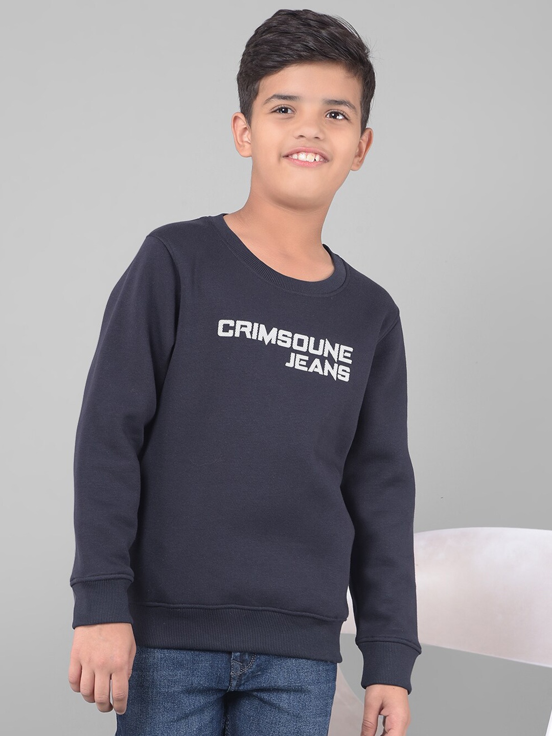 Crimsoune Club Boys Typography Printed Round Neck Long Sleeves Pullover Sweatshirt, Navy blue
Crimsoune Club Boys Typography Printed Round Neck Long Sleeves Pullover Sweatshirt, Navy blue