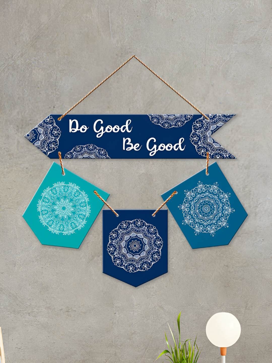 ArtVibes Blue & Navy Blue Ethnic Motifs Wooden Signs and Plaques