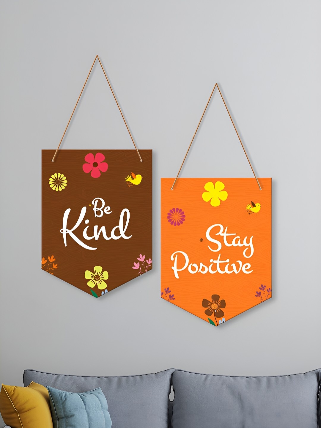 ArtVibes Brown & Orange 2 Pieces Be Kind Stay Positive Printed Wooden Hanging Wall Decors
ArtVibes Brown & Orange 2 Pieces Be Kind Stay Positive Printed Wooden Hanging Wall Decors