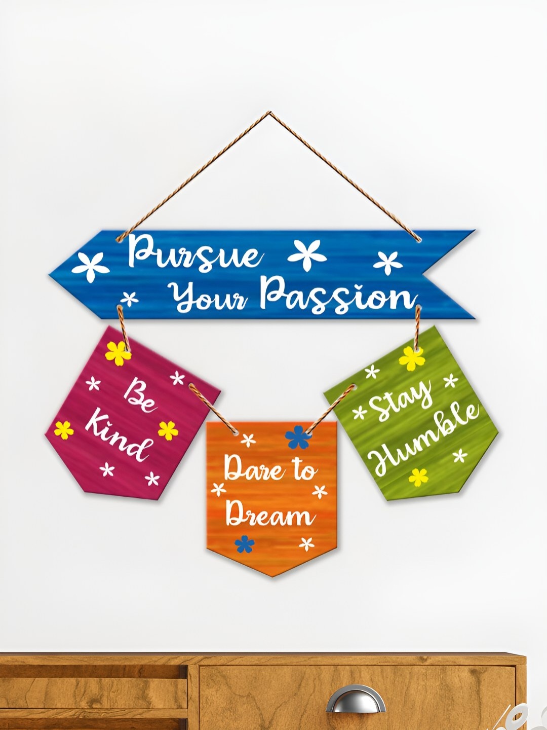ArtVibes Green & Blue Printed Wall Hanging