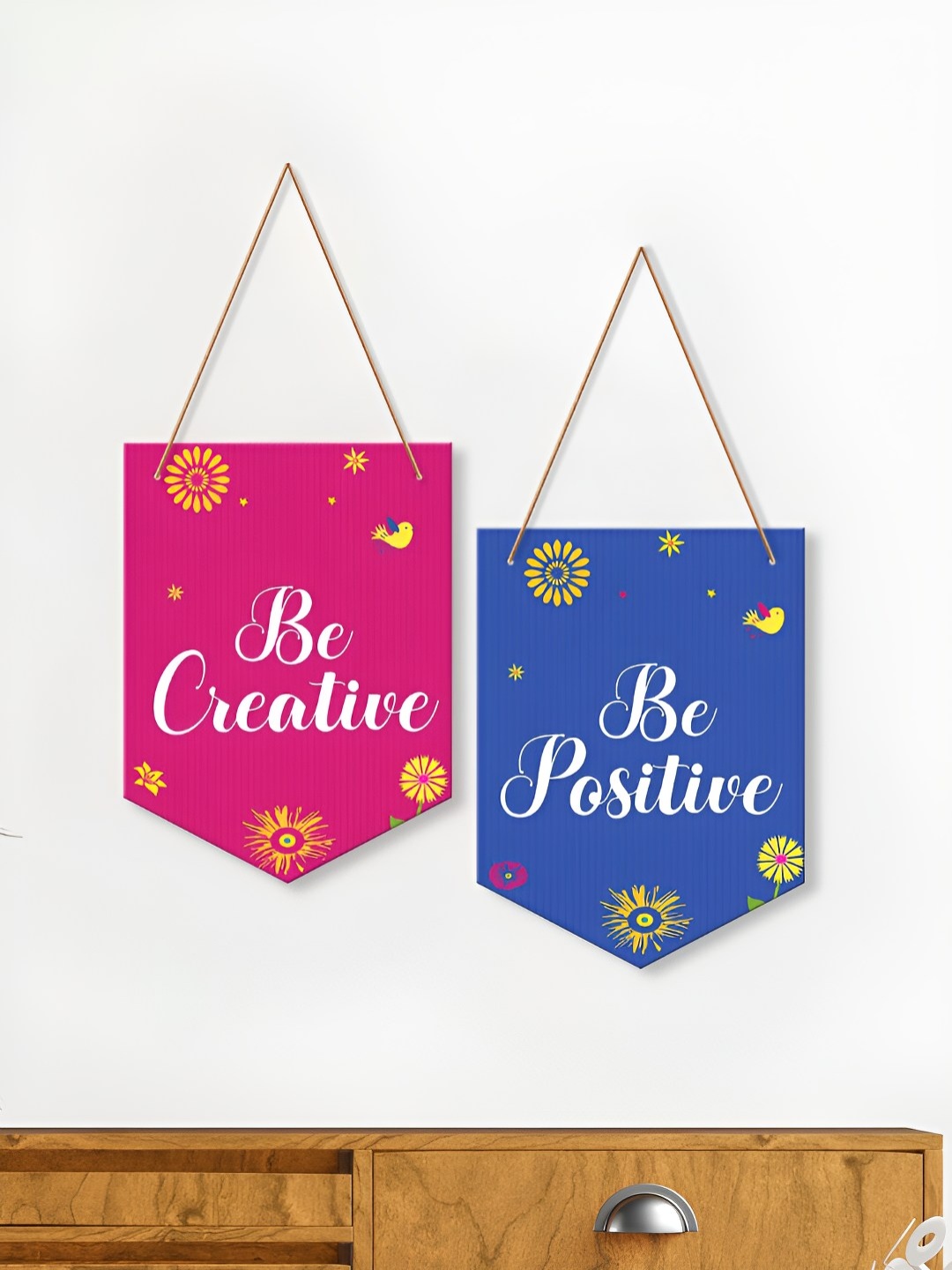 ArtVibes Pink & Blue 2 Pcs Be Creative Be Positive Quote Printed Wooden Quote Wall Hanging
ArtVibes Pink & Blue 2 Pcs Be Creative Be Positive Quote Printed Wooden Quote Wall Hanging