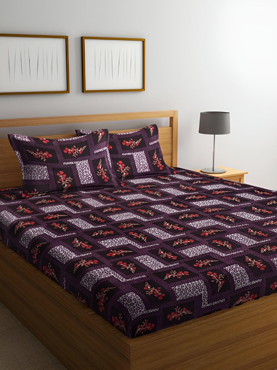 ERIC LONDON Purple & White Floral Microfiber 150 TC Queen Bedsheet With 2 Pillow Covers
ERIC LONDON Purple & White Floral Microfiber 150 TC Queen Bedsheet With 2 Pillow Covers