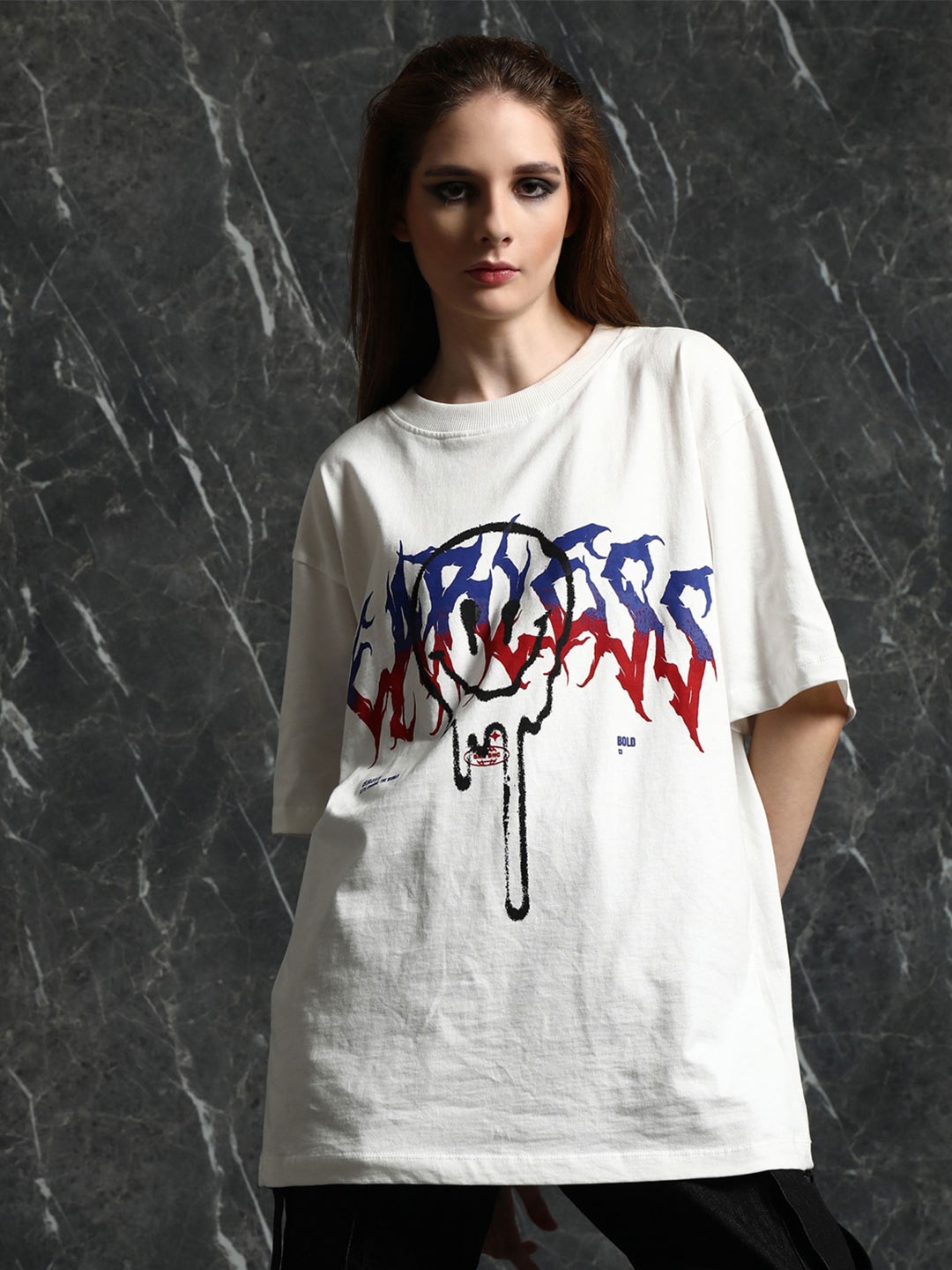 Breakbounce Typography Printed Drop-Shoulder Sleeves Longline Oversized Cotton T-shirt, Off white
Breakbounce Typography Printed Drop-Shoulder Sleeves Longline Oversized Cotton T-shirt, Off white
