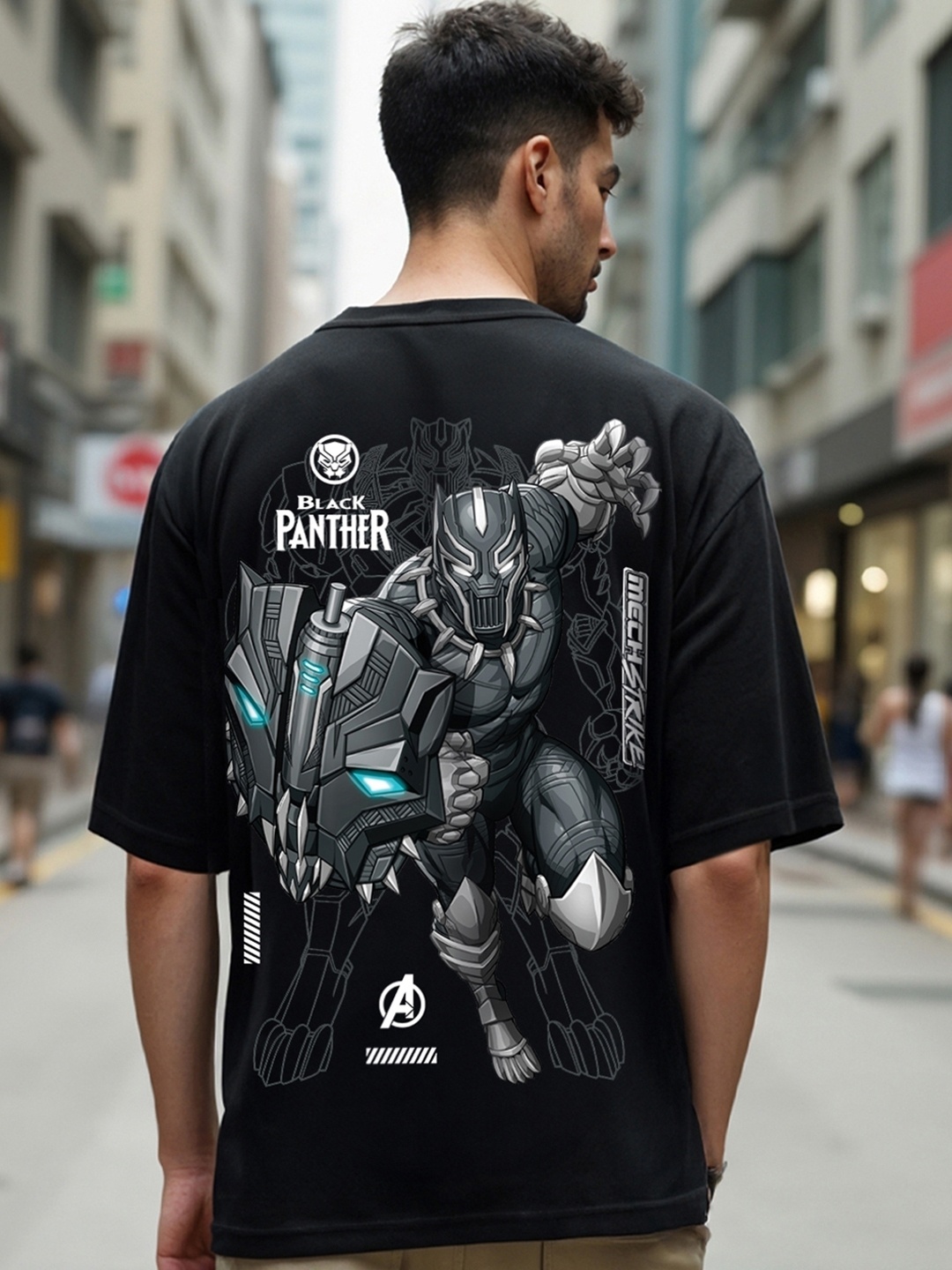 Bewakoof Black Black Panther Printed Round Neck Short Sleeves Cotton Oversized T-shirt
Bewakoof Black Black Panther Printed Round Neck Short Sleeves Cotton Oversized T-shirt