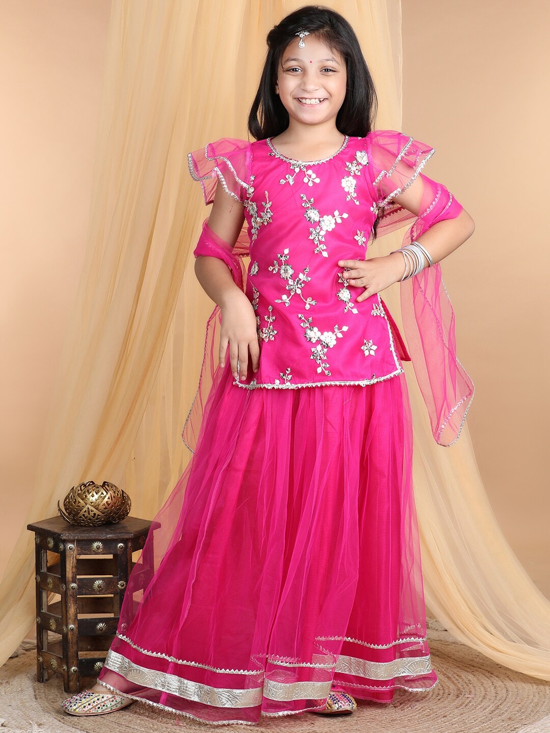 Cutiekins Girls Embroidered Ready to Wear Lehenga & Blouse With Dupatta, Fuchsia
Cutiekins Girls Embroidered Ready to Wear Lehenga & Blouse With Dupatta, Fuchsia