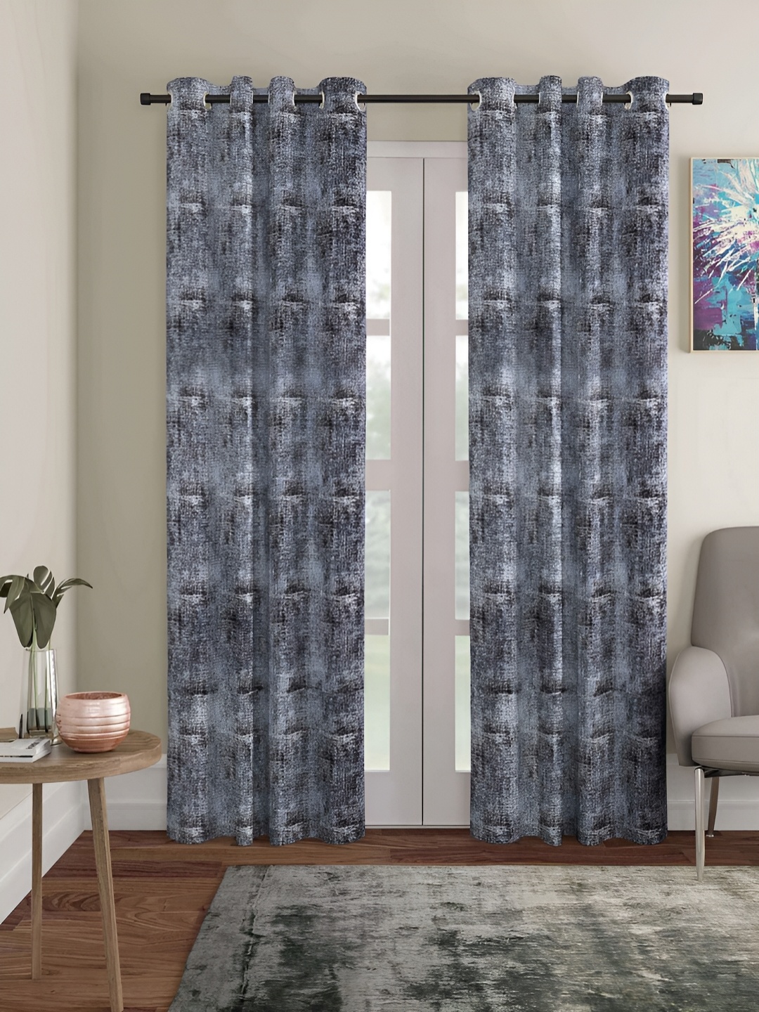 ERIC LONDON Grey & Black 2 Pieces Abstract Printed Room Darkening Long Door Curtains
ERIC LONDON Grey & Black 2 Pieces Abstract Printed Room Darkening Long Door Curtains