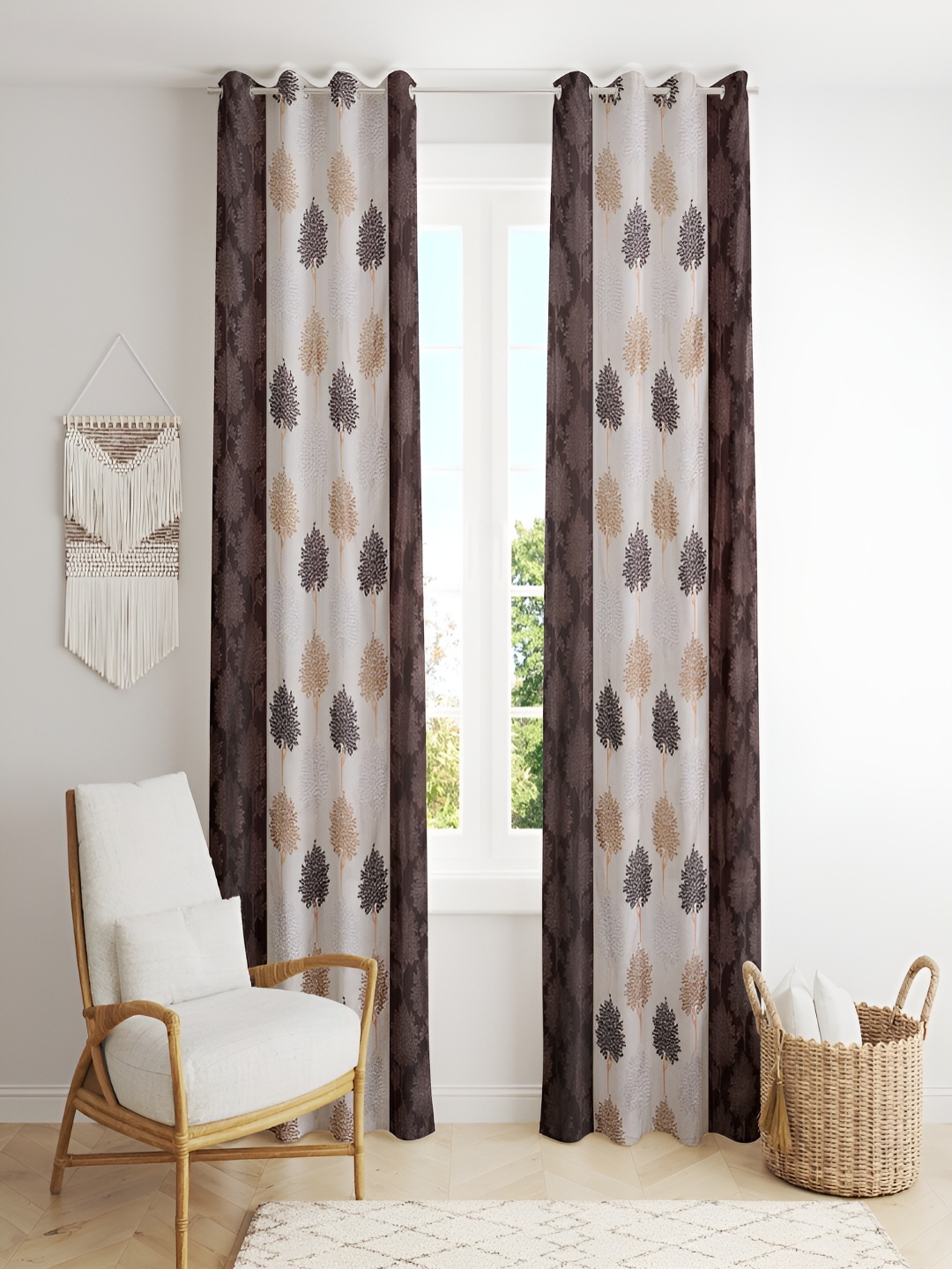 ERIC LONDON Brown & Beige 2 Pieces Floral Printed Room Darkening Door Curtains, Coffee brown
ERIC LONDON Brown & Beige 2 Pieces Floral Printed Room Darkening Door Curtains, Coffee brown