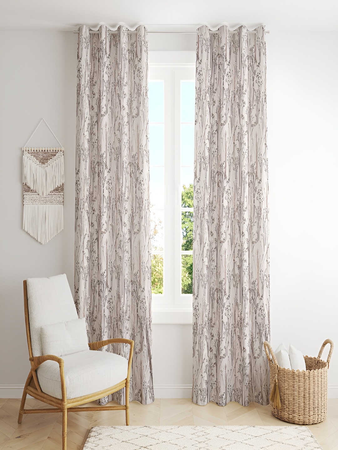 ERIC LONDON Beige & Brown 2 Pieces Floral Printed Room Darkening Long Door Curtains
ERIC LONDON Beige & Brown 2 Pieces Floral Printed Room Darkening Long Door Curtains
