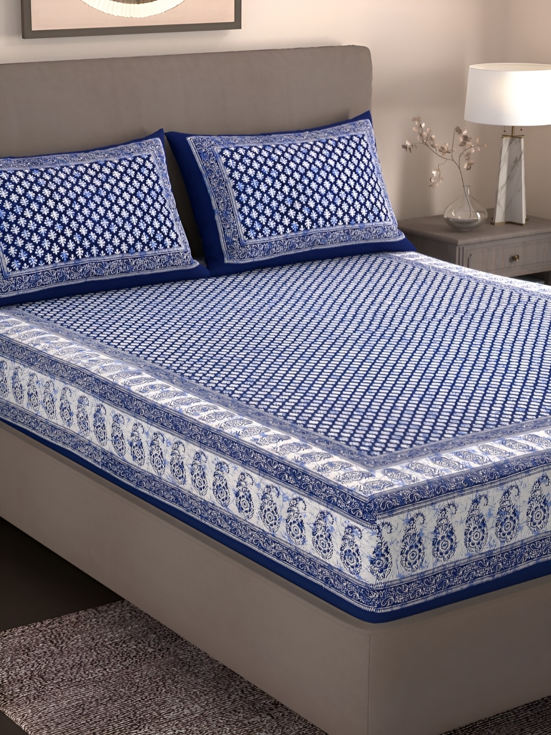 Homez Sparrow All Seasons Blue Ethnic Motifs Cotton 160 TC King Bedsheet & 2 Pillow Covers
Homez Sparrow All Seasons Blue Ethnic Motifs Cotton 160 TC King Bedsheet & 2 Pillow Covers