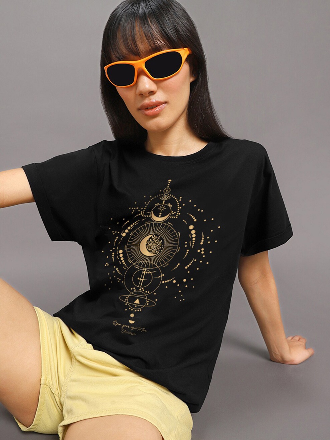 Bewakoof Universe Graphic Printed Drop-Shoulder Sleeves Boyfriend Fit Cotton T-shirt, Black
Bewakoof Universe Graphic Printed Drop-Shoulder Sleeves Boyfriend Fit Cotton T-shirt, Black