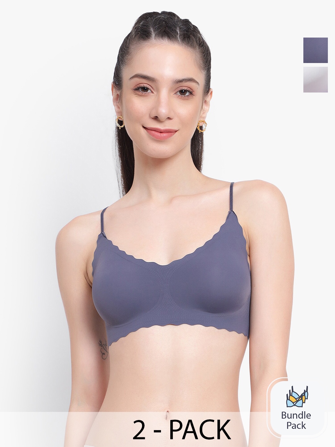 PARKHA Pak Of 2 Full Coverage Removable Padding Bralette Bra With All Day Comfort, White
PARKHA Pak Of 2 Full Coverage Removable Padding Bralette Bra With All Day Comfort, White