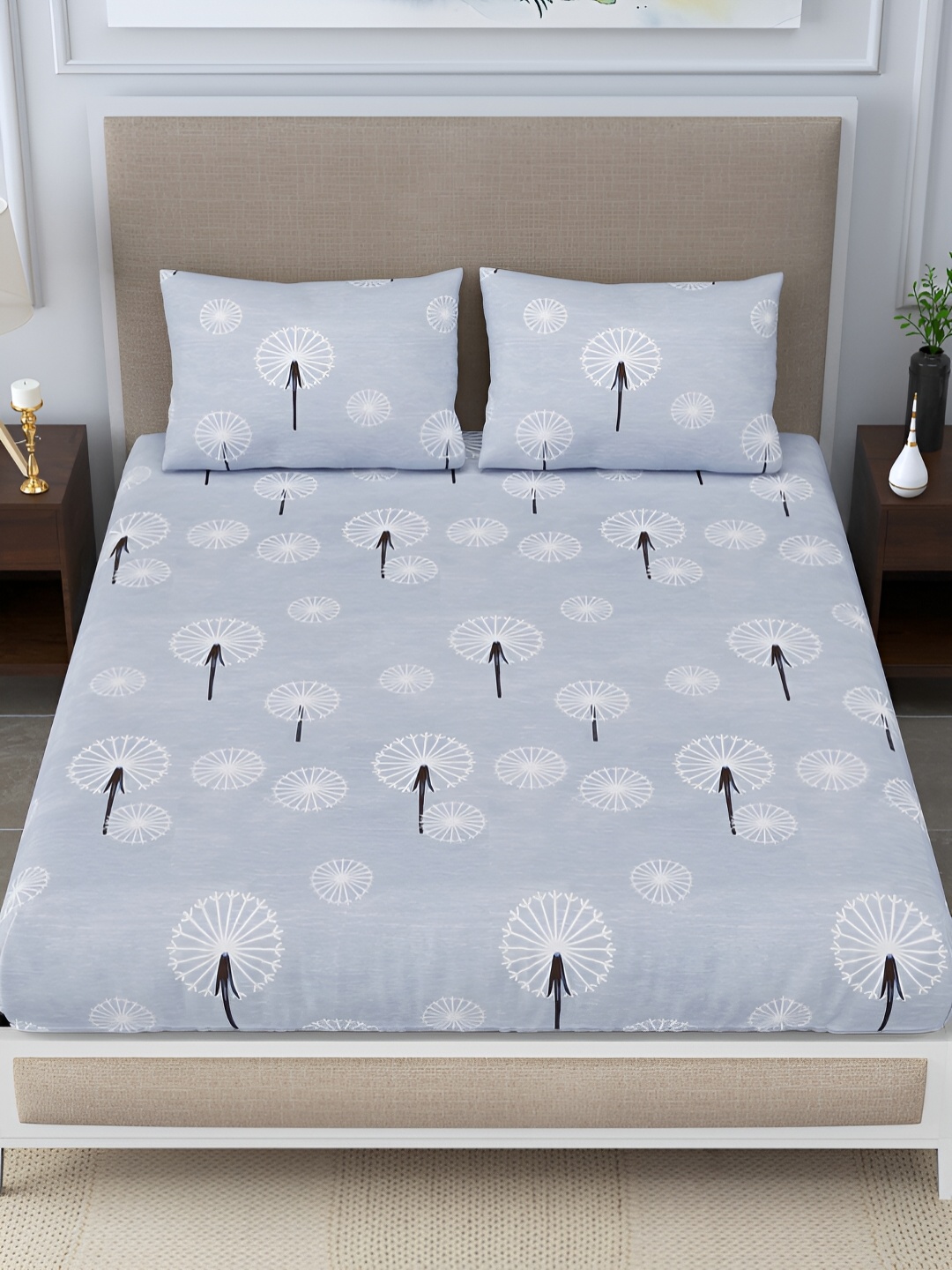 DIGITRENDZZ Unique Grey White Floral Microfiber 220 TC King Bedsheet With 2 Pillow Covers
DIGITRENDZZ Unique Grey White Floral Microfiber 220 TC King Bedsheet With 2 Pillow Covers