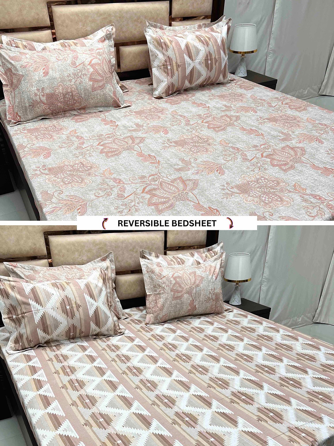 Pure Decor Swap White & Brown Ethnic Motifs Cotton 400 TC King Reversible Bedsheet Set
Pure Decor Swap White & Brown Ethnic Motifs Cotton 400 TC King Reversible Bedsheet Set