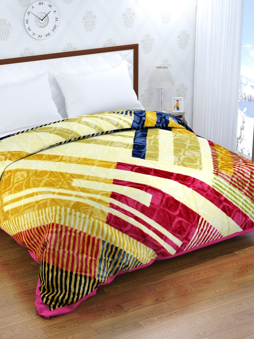 Florida Yellow & Red Mink Geometric Printed Heavy Winter 1050 GSM Double Bed Blanket
Florida Yellow & Red Mink Geometric Printed Heavy Winter 1050 GSM Double Bed Blanket
