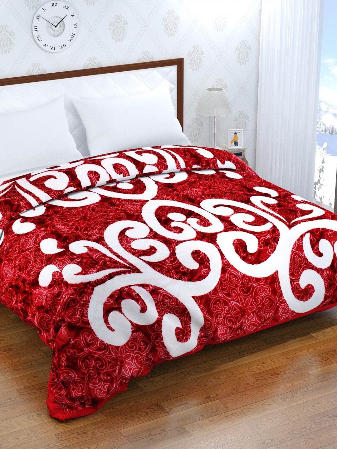 Florida Maroon & White Mink Ethnic Motif Printed Heavy Winter 1000 GSM Double Bed Blanket
Florida Maroon & White Mink Ethnic Motif Printed Heavy Winter 1000 GSM Double Bed Blanket