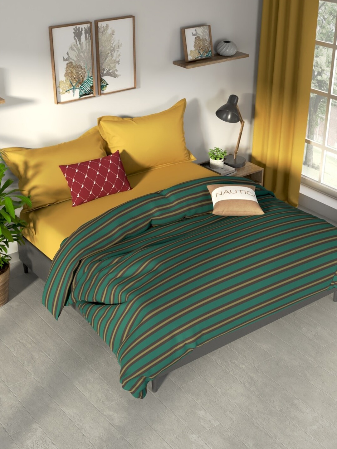 Nautica Pacific Coast Green & Yellow Striped Cotton AC Room 120 GSM Double Bed Comforter
Nautica Pacific Coast Green & Yellow Striped Cotton AC Room 120 GSM Double Bed Comforter