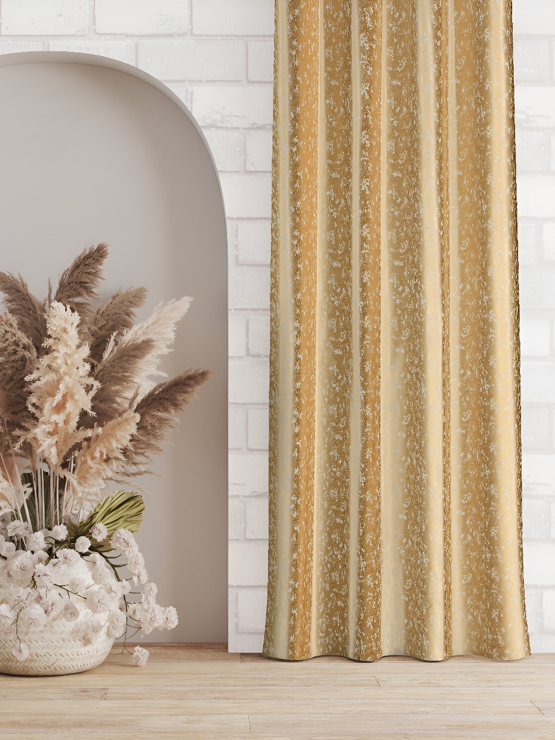 Galaxy Home Decor 2 Pieces Gold-Toned Window Fashion Curtains and Sheers