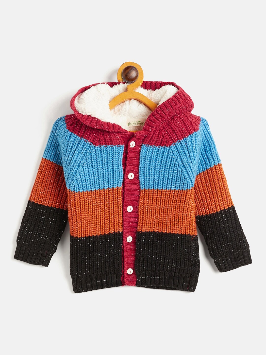 Wildlinggs Kids Colourblocked Long Sleeves Pure Cotton Fur Hood Cardigan Sweater, Rust
Wildlinggs Kids Colourblocked Long Sleeves Pure Cotton Fur Hood Cardigan Sweater, Rust