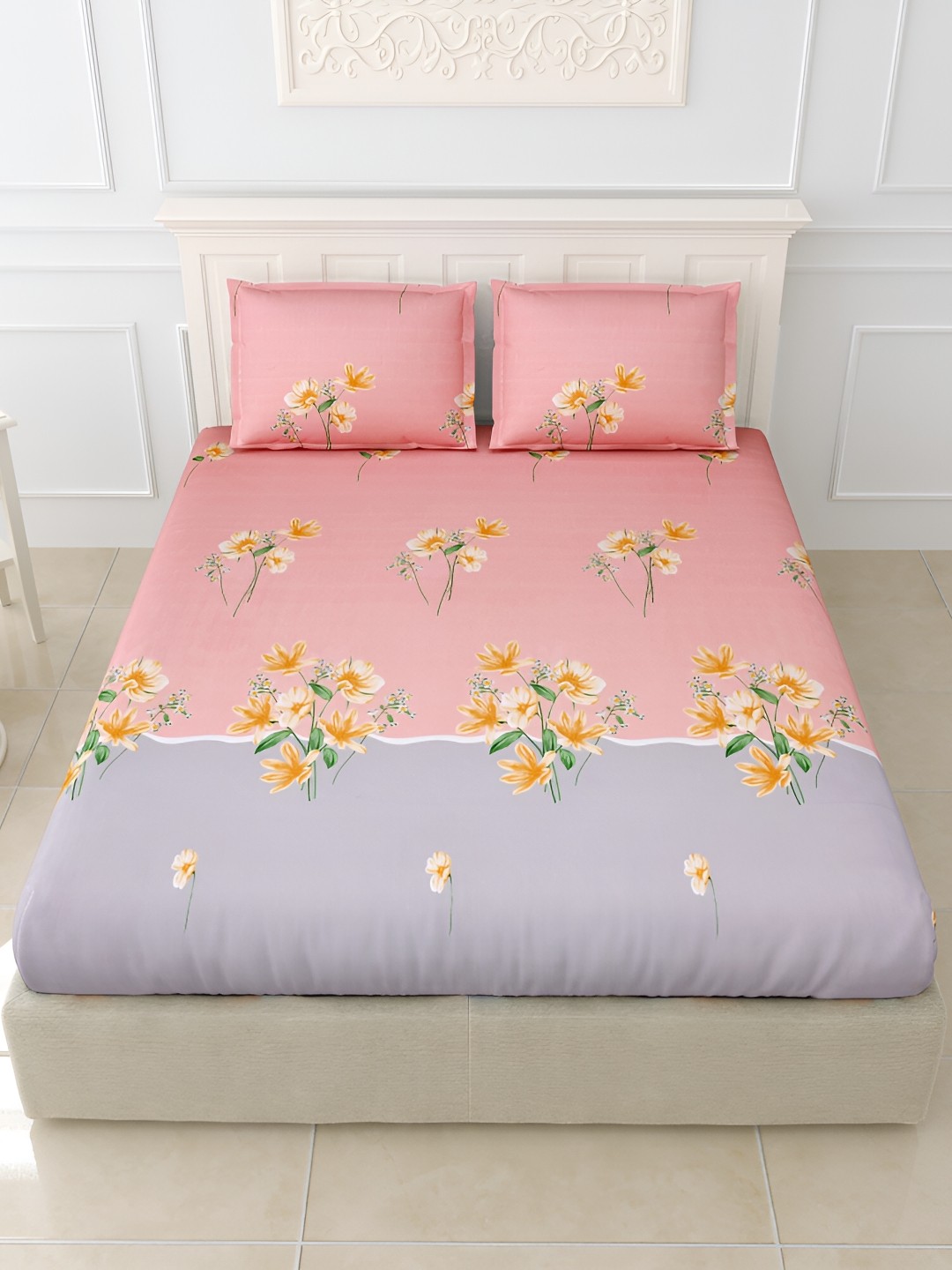 DIGITRENDZZ Unique Pink & Gray Floral Microfiber 240 TC King Bedsheet With 2 Pillow Covers
DIGITRENDZZ Unique Pink & Gray Floral Microfiber 240 TC King Bedsheet With 2 Pillow Covers