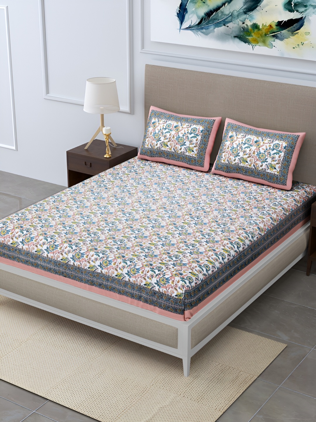 DIGITRENDZZ Unique Pink White Floral Cotton 240 TC King Bedsheet with 2 Pillow Covers
DIGITRENDZZ Unique Pink White Floral Cotton 240 TC King Bedsheet with 2 Pillow Covers