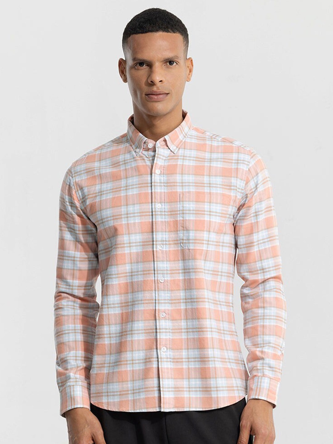 Snitch Pink Classic Slim Fit Tartan Checked Button Down Collar Pure Cotton Casual Shirt
Snitch Pink Classic Slim Fit Tartan Checked Button Down Collar Pure Cotton Casual Shirt