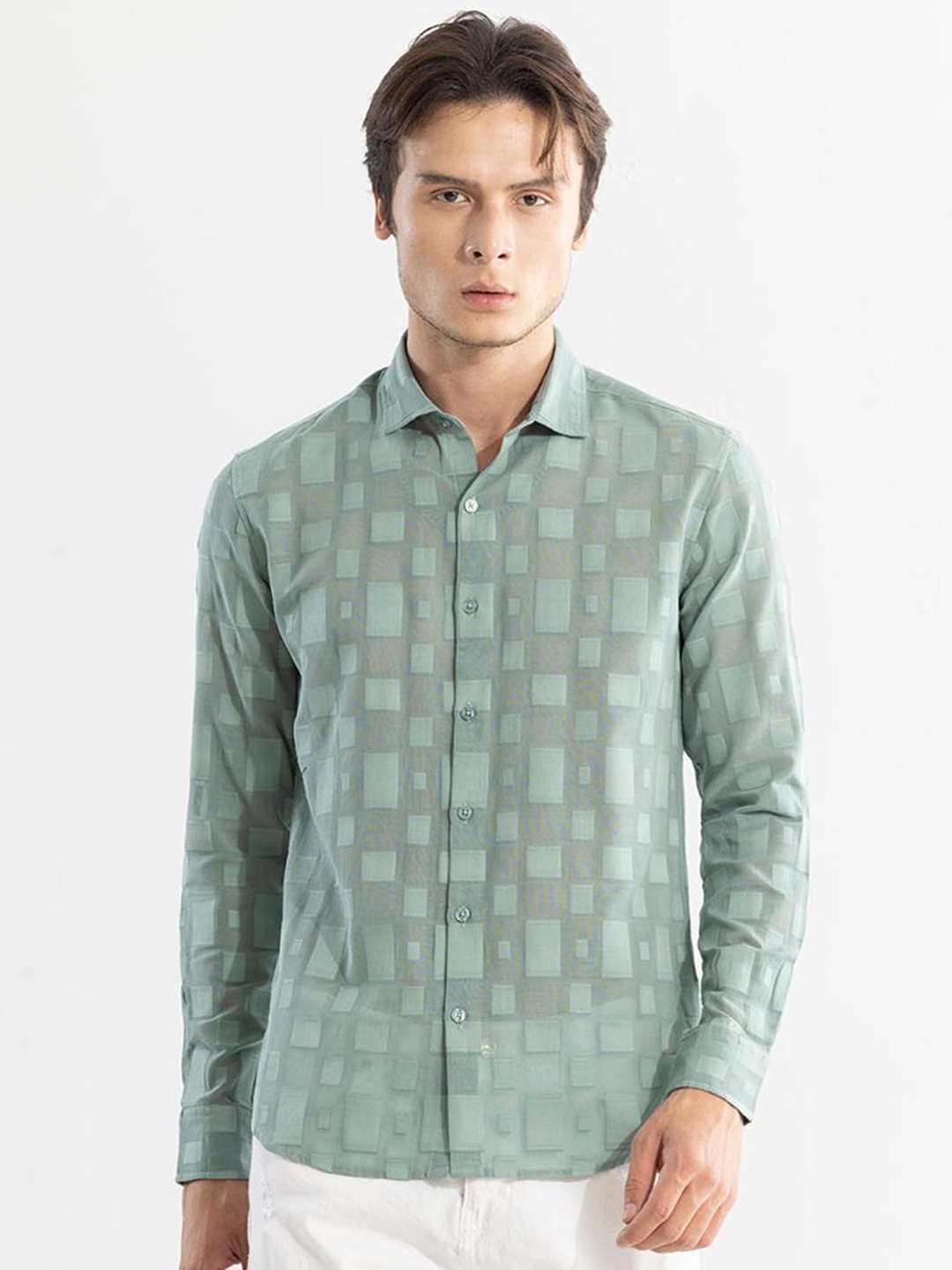 Snitch Green Classic Slim Fit Self Design Spread Collar Long Sleeve Cotton Casual Shirt
Snitch Green Classic Slim Fit Self Design Spread Collar Long Sleeve Cotton Casual Shirt