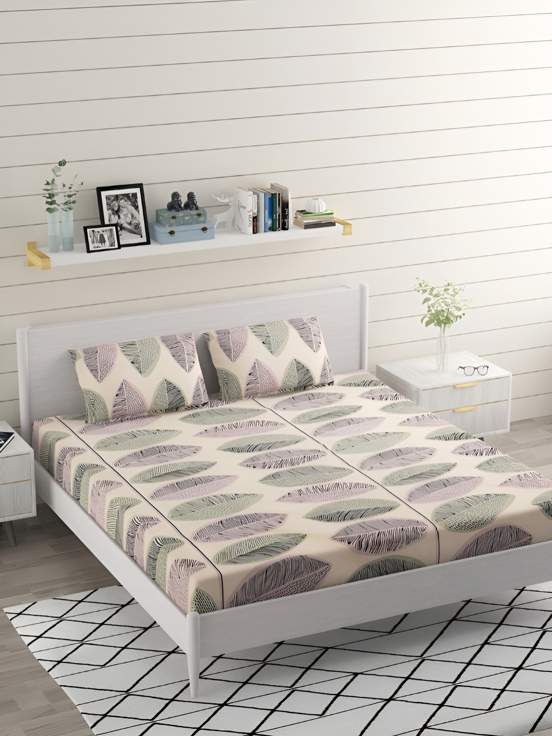 Bromwick Beige & Green Floral Cotton 210 TC Fitted Queen Bedsheet with 2 Pillow Covers
Bromwick Beige & Green Floral Cotton 210 TC Fitted Queen Bedsheet with 2 Pillow Covers