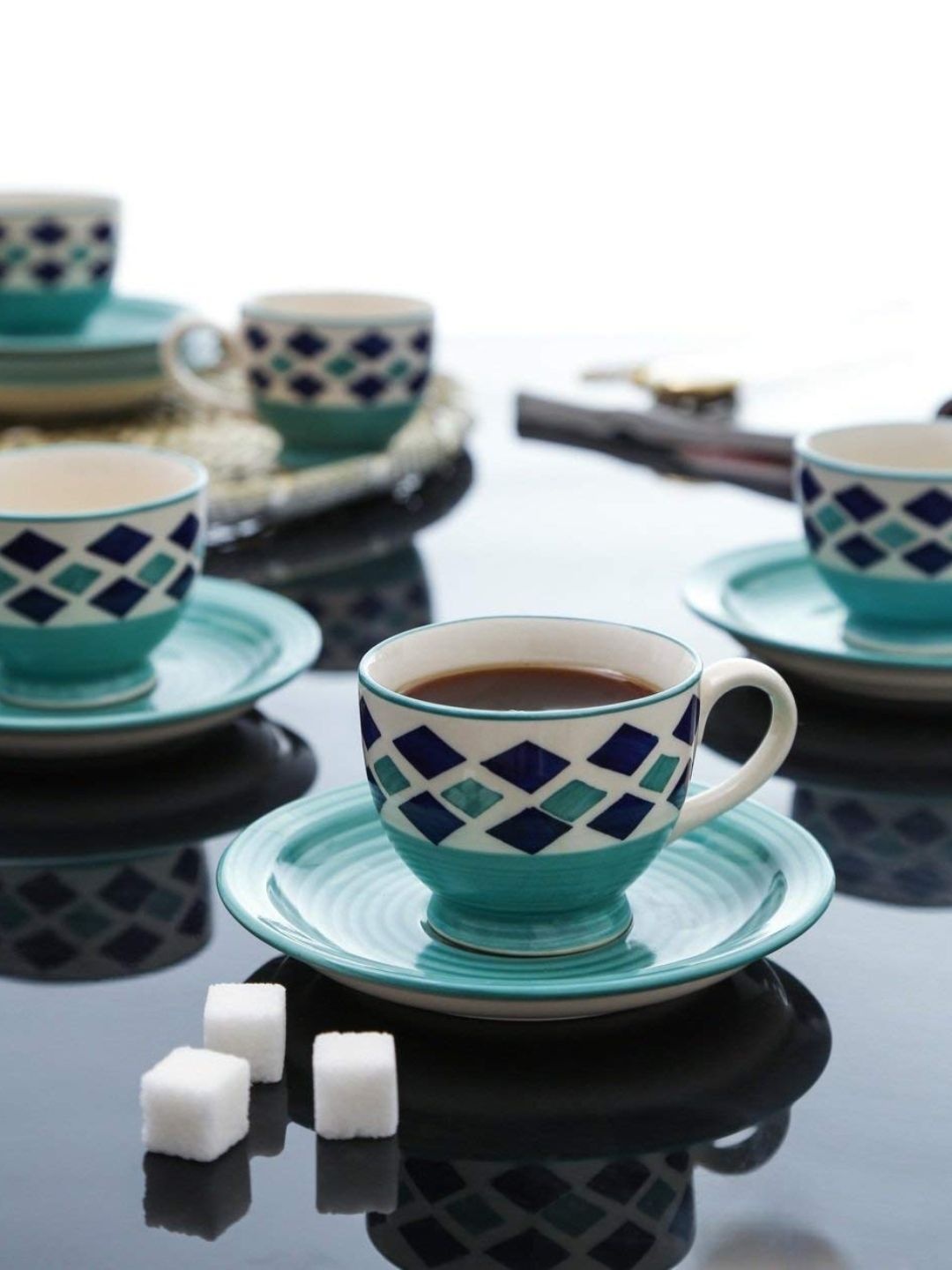 KITTENS Blue and White 12 Pieces Handcrafted Solid Ceramic Glossy Cups 150 ml Each
KITTENS Blue and White 12 Pieces Handcrafted Solid Ceramic Glossy Cups 150 ml Each