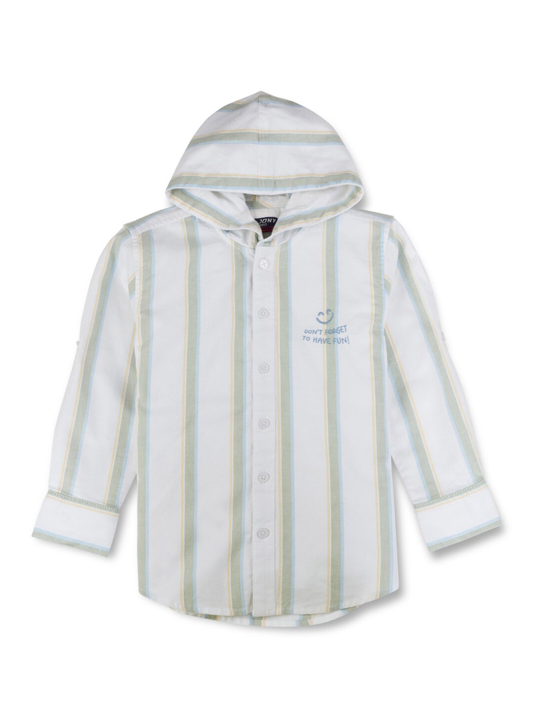 Gini and Jony Boys Vertical Stripes Hooded Roll-Up Sleeves Cotton Casual Shirt, White
Gini and Jony Boys Vertical Stripes Hooded Roll-Up Sleeves Cotton Casual Shirt, White