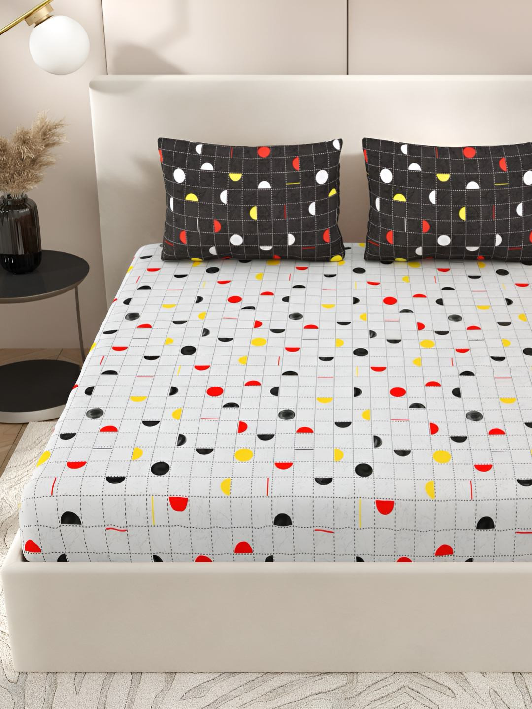 Jinaya's Cosmos Multi Graphic 300 TC Cotton King Bedsheet with 2 Pillow Covers
Jinaya's Cosmos Multi Graphic 300 TC Cotton King Bedsheet with 2 Pillow Covers
