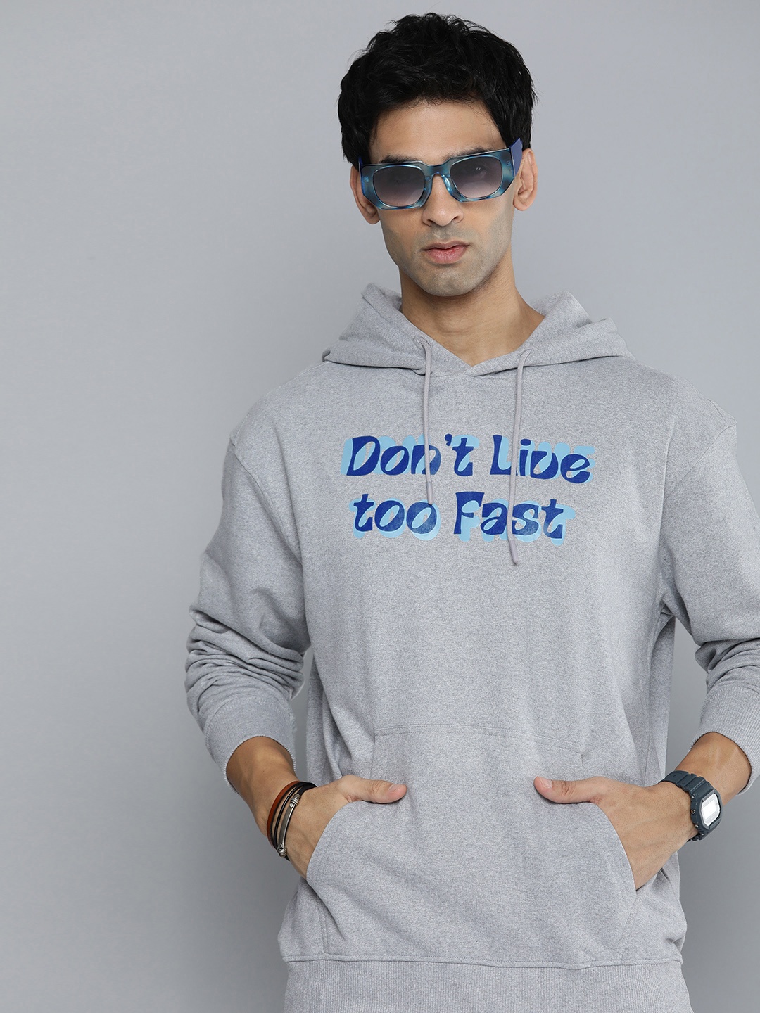 R.Code by The Roadster Life Co. Men Typography Printed Hooded Sweatshirt, Grey melange
R.Code by The Roadster Life Co. Men Typography Printed Hooded Sweatshirt, Grey melange