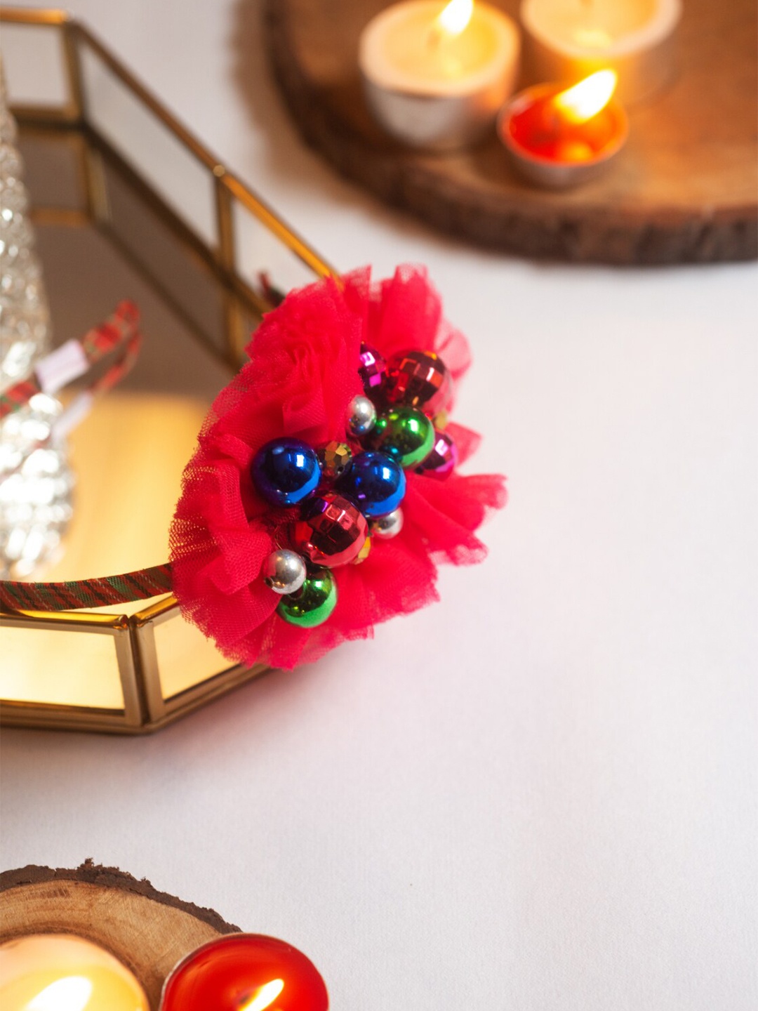 Choko Girls Beaded Hairband, Red