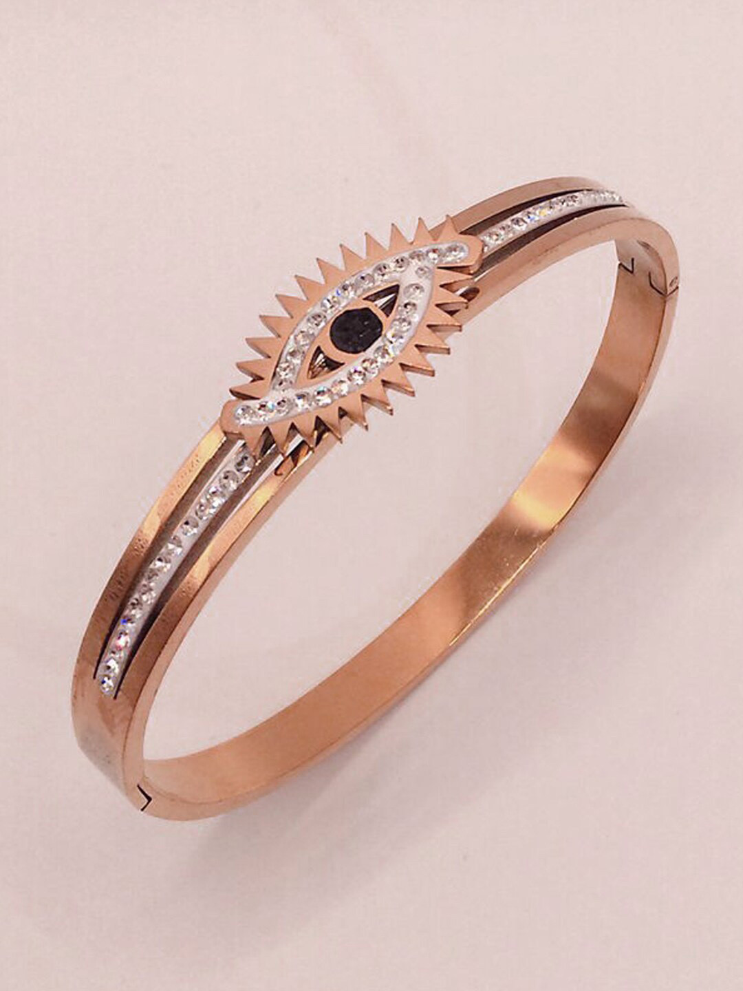 Designs & You Rose Gold-Plated AD-Studded Stainless Steel Bangle-Style Bracelet
Designs & You Rose Gold-Plated AD-Studded Stainless Steel Bangle-Style Bracelet
