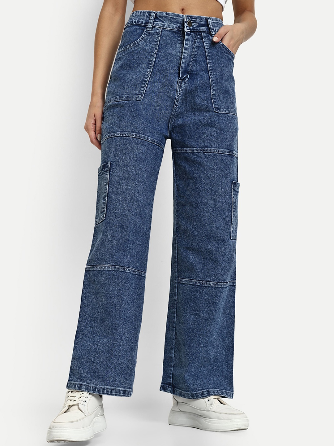 BROADSTAR Women Smart Wide Leg High-Rise Light Fade Clean Look Stretchable Jeans, Blue
BROADSTAR Women Smart Wide Leg High-Rise Light Fade Clean Look Stretchable Jeans, Blue