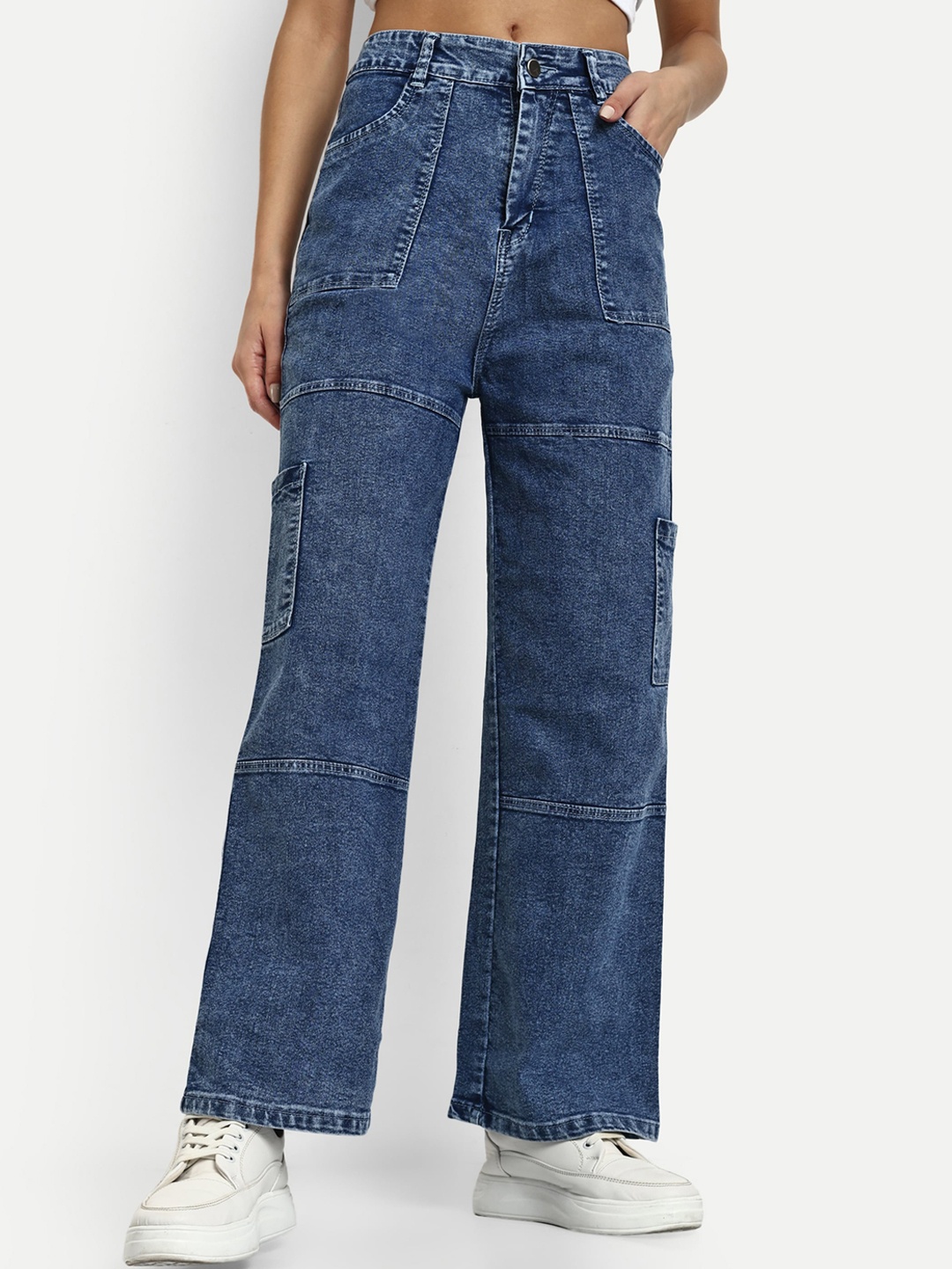 Next One Women Smart Clean Look Wide Leg High-Rise Light Fade Stretchable Cotton Jeans, Blue
Next One Women Smart Clean Look Wide Leg High-Rise Light Fade Stretchable Cotton Jeans, Blue