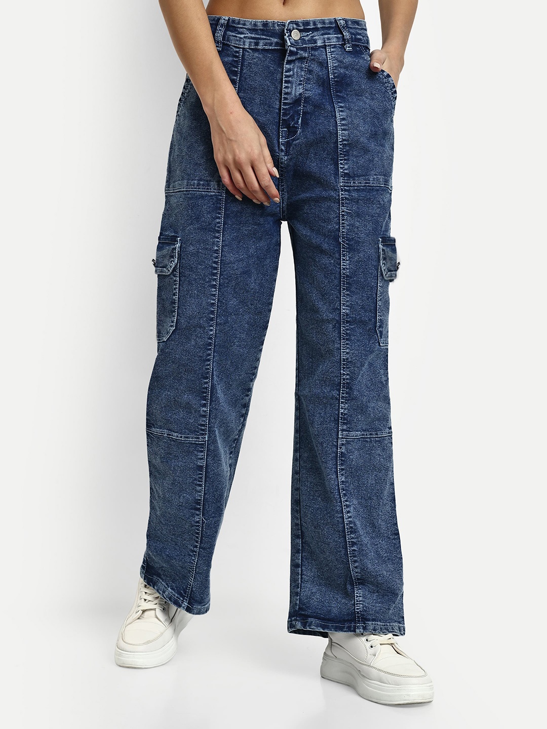 Next One Women Smart Clean Look Wide Leg High-Rise Light Fade Stretchable Cotton Jeans, Blue
Next One Women Smart Clean Look Wide Leg High-Rise Light Fade Stretchable Cotton Jeans, Blue